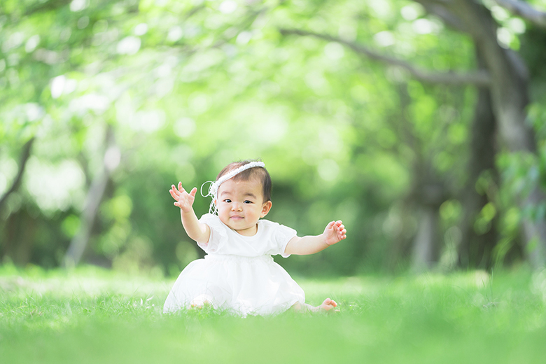 一人で撮った1歳の写真