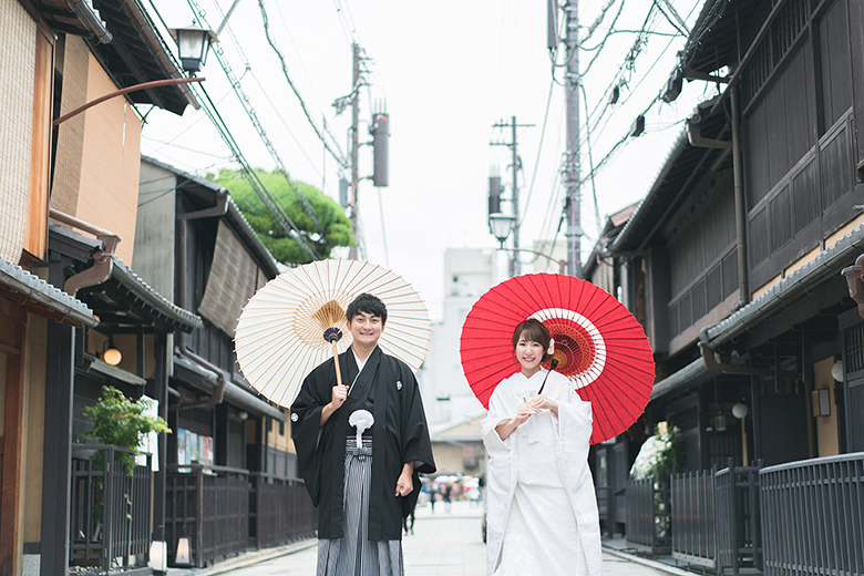 京都の祇園の町並み