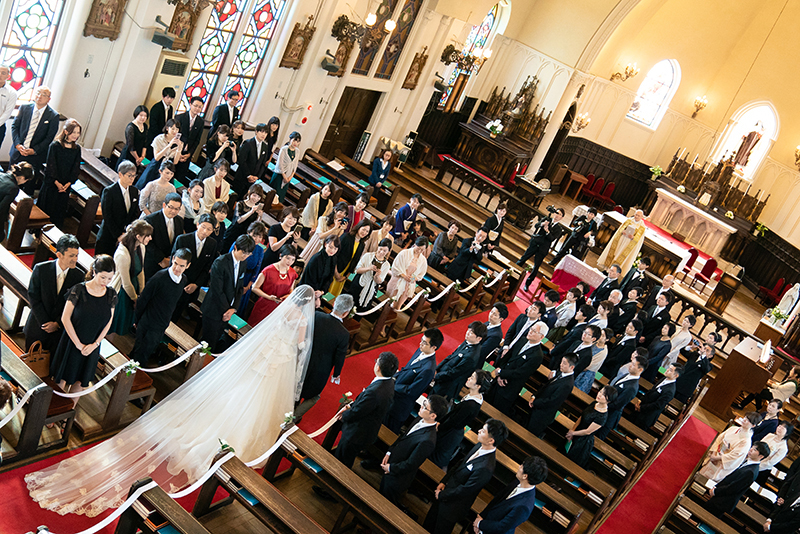 セントカトリック夙川教会での結婚式撮影